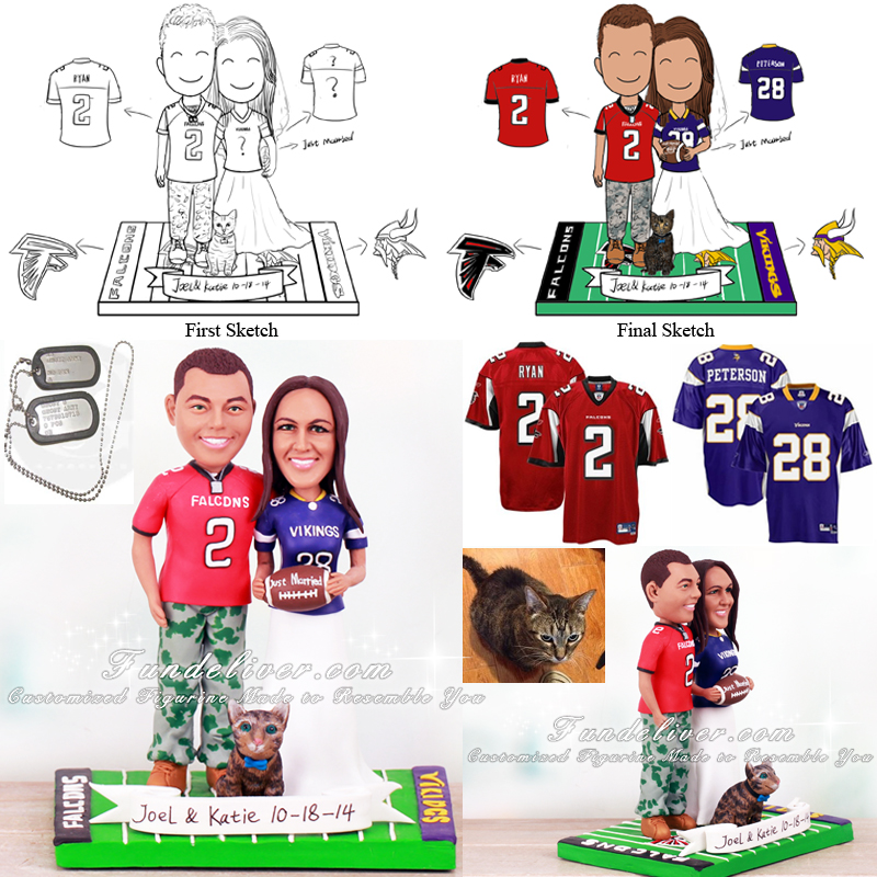 football wedding cake toppers